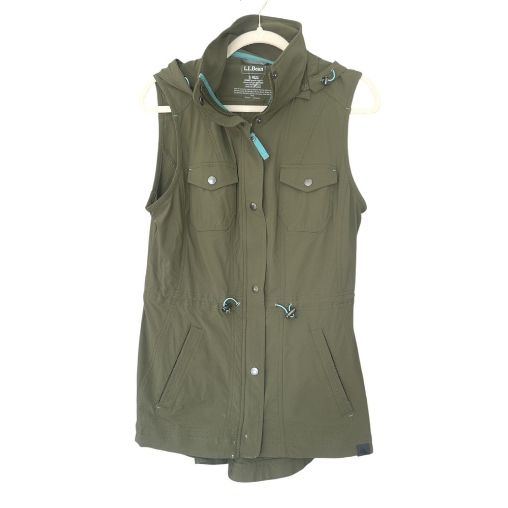 L.L. Bean Women's Olive Green Performance Utility Vest Sleeveless Sz S